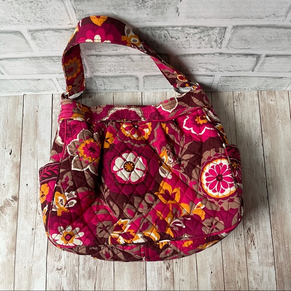 VERA BRADLEY RED PURPLE ORANGE PURSE SHOULDER BAG - Picture 3 of 7